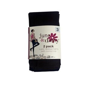 June& Daisy 2 Pack super opaque tights with control top brown & black 165-200Lbs